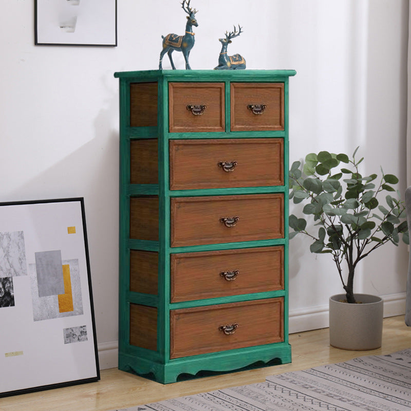 Coastal Solid Wood Lingerie Chest Vertical Storage Chest for Bedroom