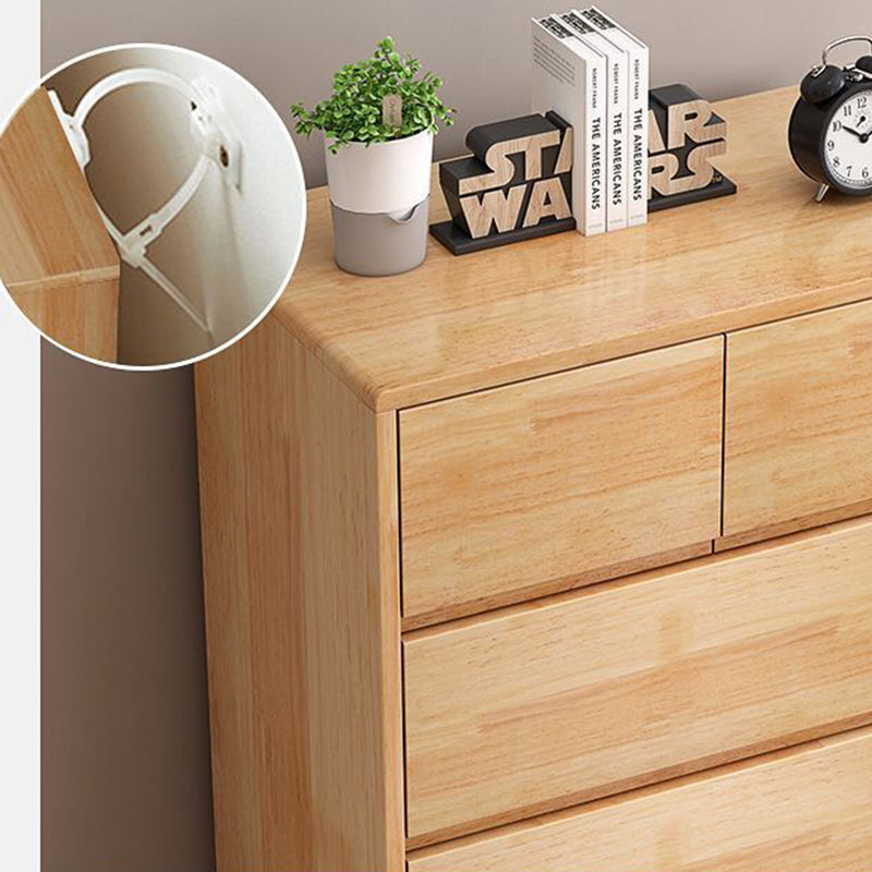 Contemporary Lingerie Chest Rubber Wood Storage Chest Dresser for Home Office