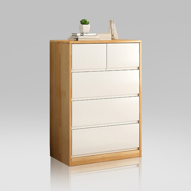 Contemporary Lingerie Chest Rubber Wood Storage Chest Dresser for Home Office