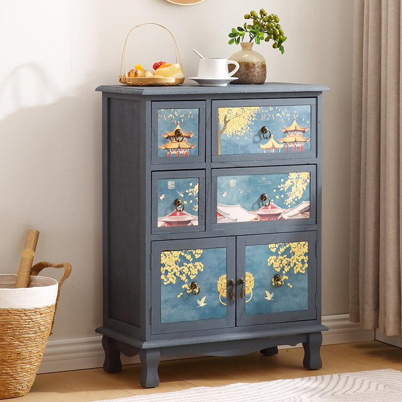 Coastal Combo Dresser Wood Storage Chest Dresser for Bedroom