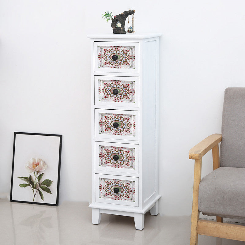 Coastal Dresser Solid Wood Storage Chest with 4/5/6 Drawers , 11.7-inch Width