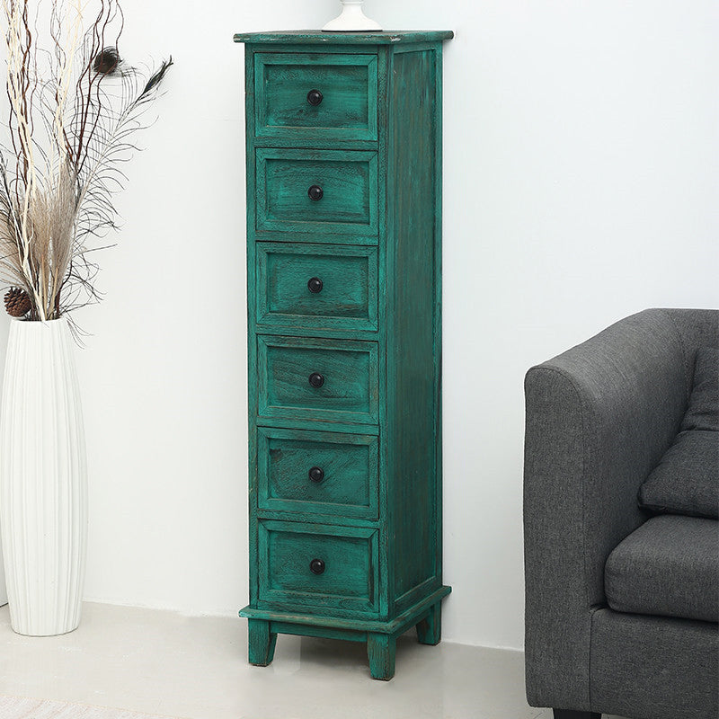 Coastal Dresser Solid Wood Storage Chest with 4/5/6 Drawers , 11.7-inch Width