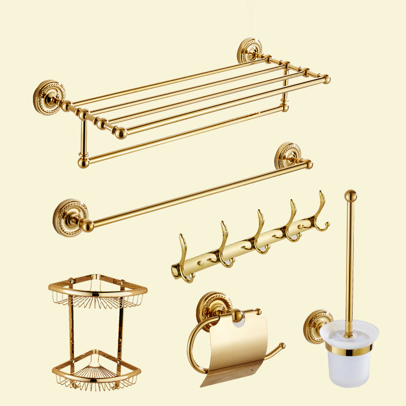 Traditional Golden Bath Hardware Set Copper Bathroom Accessory Kit
