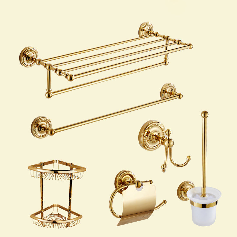 Traditional Golden Bath Hardware Set Copper Bathroom Accessory Kit