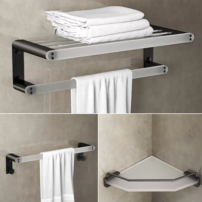 Modern Bathroom Accessory Set Bath Shelf Towel Bar Black Bath Hardware Set
