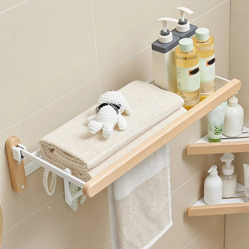 White Bathroom Set Solid Wood & Aluminum Bathroom Accessory as Individual or as a Set