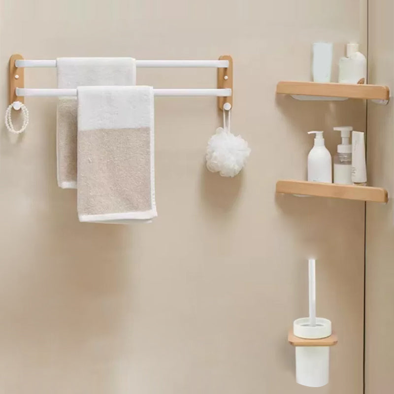 White Bathroom Set Solid Wood & Aluminum Bathroom Accessory as Individual or as a Set