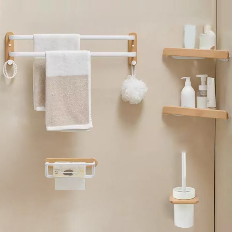 White Bathroom Set Solid Wood & Aluminum Bathroom Accessory as Individual or as a Set