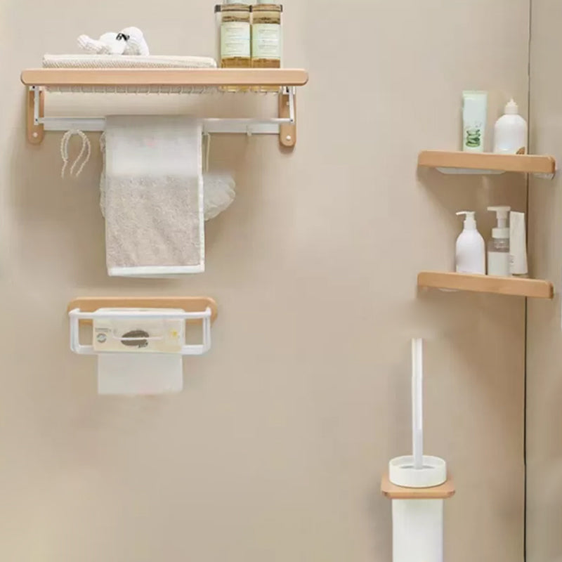 White Bathroom Set Solid Wood & Aluminum Bathroom Accessory as Individual or as a Set