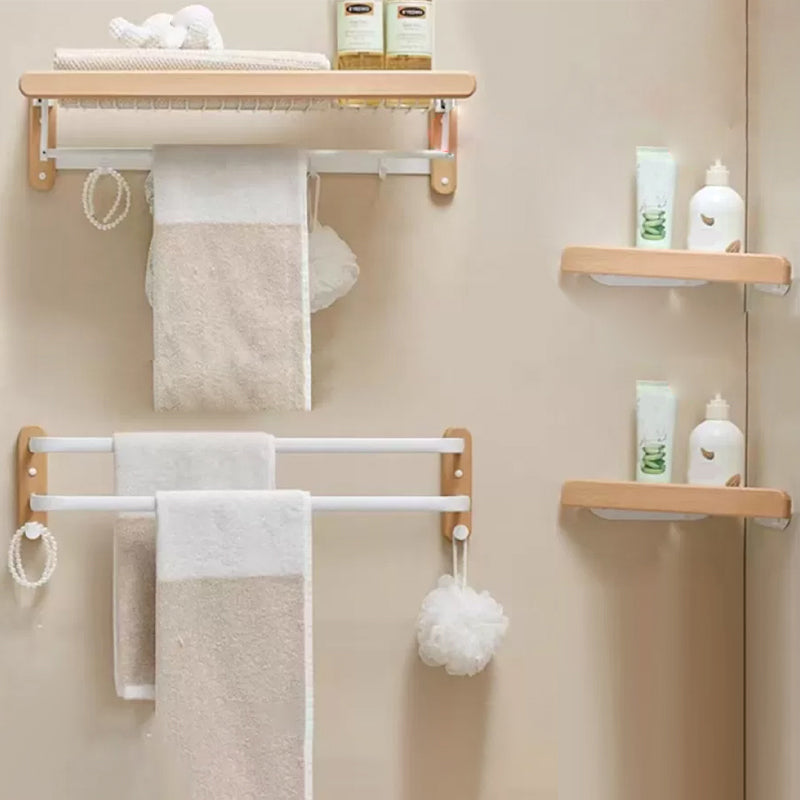 White Bathroom Set Solid Wood & Aluminum Bathroom Accessory as Individual or as a Set