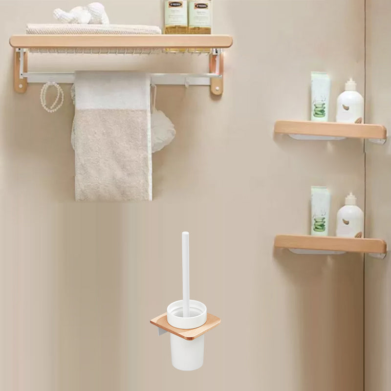 White Bathroom Set Solid Wood & Aluminum Bathroom Accessory as Individual or as a Set