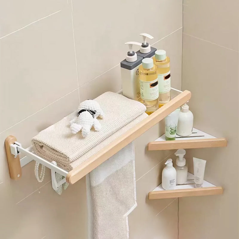White Bathroom Set Solid Wood & Aluminum Bathroom Accessory as Individual or as a Set