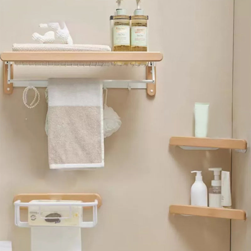 White Bathroom Set Solid Wood & Aluminum Bathroom Accessory as Individual or as a Set