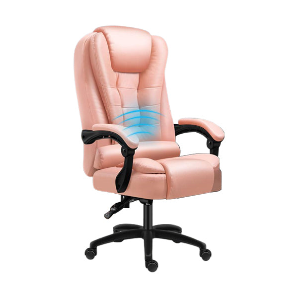Padded Arms Chair Modern No Distressing Leather Ergonomic Desk Chair with Wheels