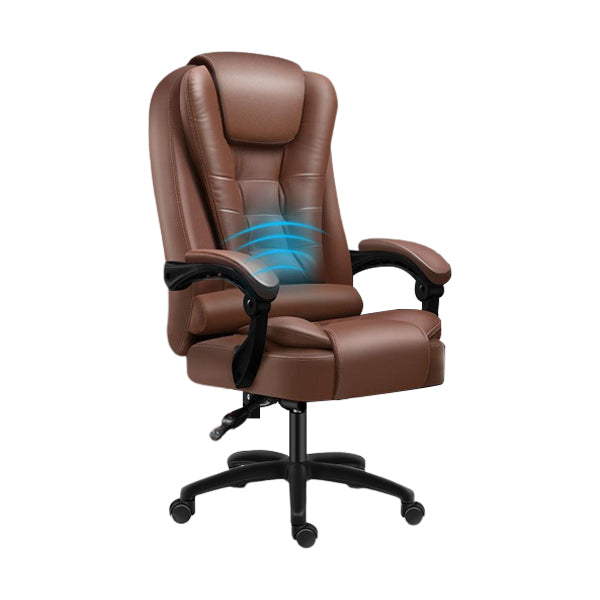 Padded Arms Chair Modern No Distressing Leather Ergonomic Desk Chair with Wheels