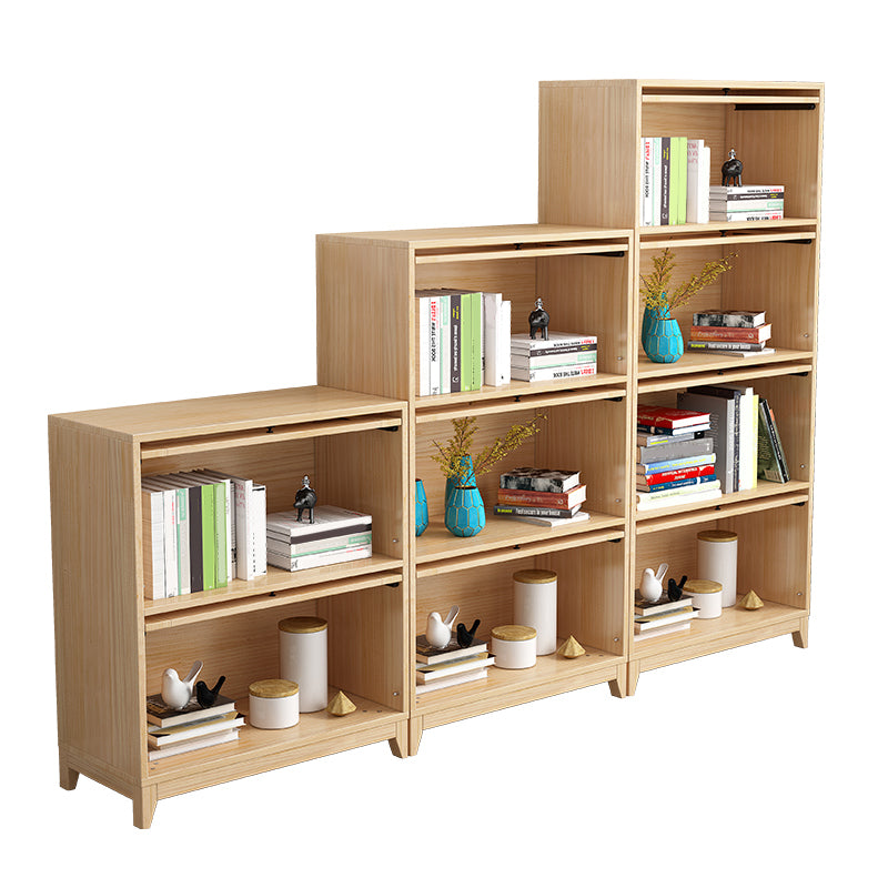 Scandinavian Style Closed Back Bookshelf Standard Wooden Bookcase