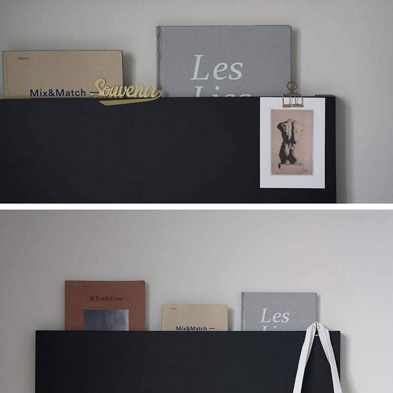 Wall Mounted Bookshelf Modern Style Metal Shelf Bookcase in Black