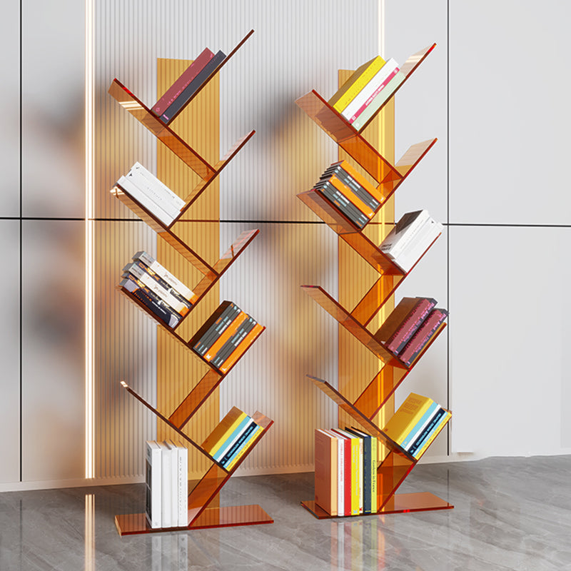 Contemporary Style Open Back Bookshelf Standard Acrylic Bookcase