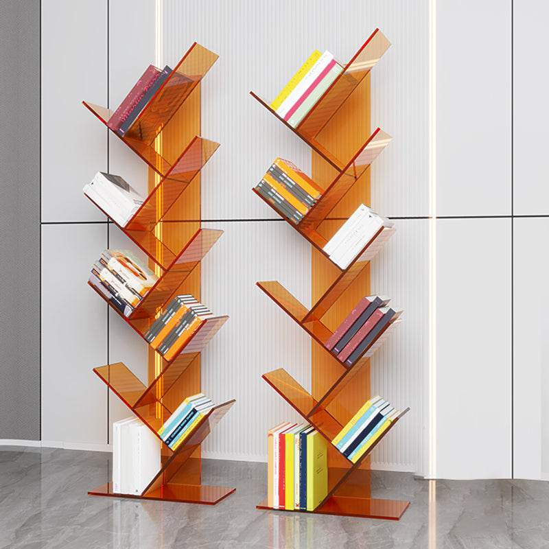 Contemporary Style Open Back Bookshelf Standard Acrylic Bookcase