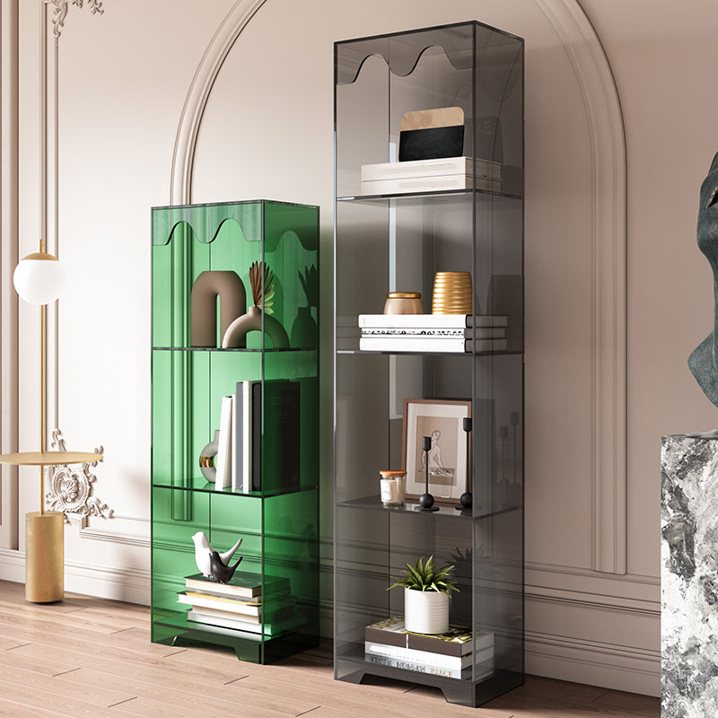 Contemporary Closed Back Standard Bookshelf Acrylic Bookcase for Study Room