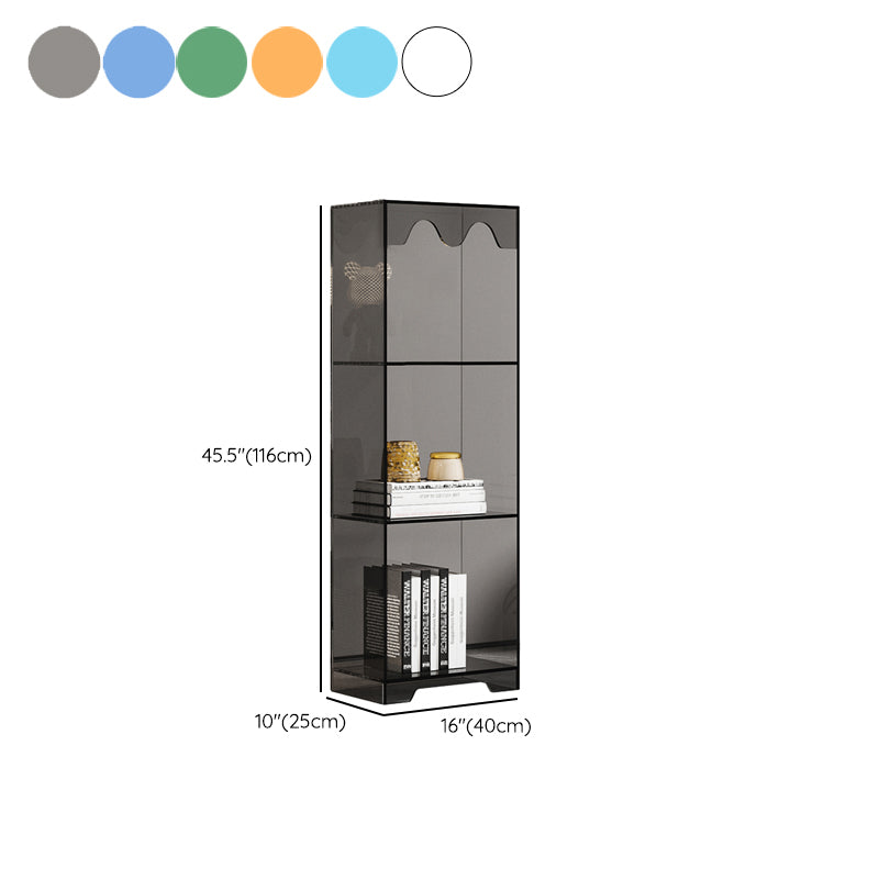 Contemporary Closed Back Standard Bookshelf Acrylic Bookcase for Study Room