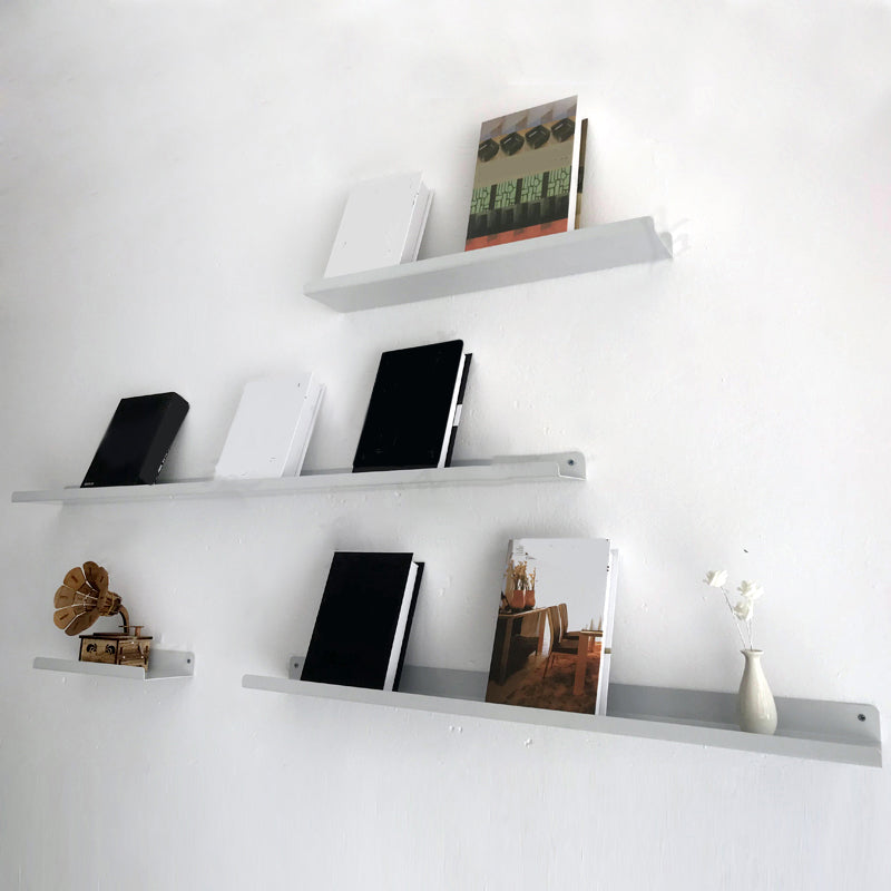 Floating Closed Back Bookshelf Metal Contemporary Bookcase with Shelf