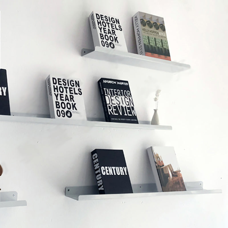 Floating Closed Back Bookshelf Metal Contemporary Bookcase with Shelf