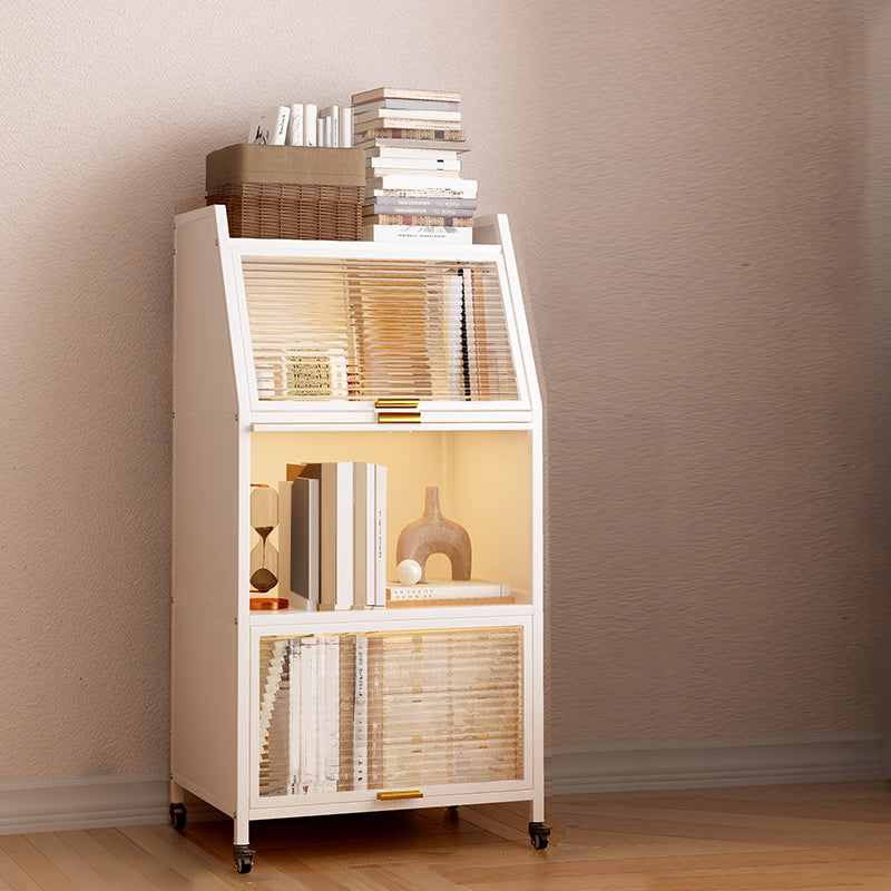 Glam Closed Back Standard Bookshelf Metal Bookcase for Study Room