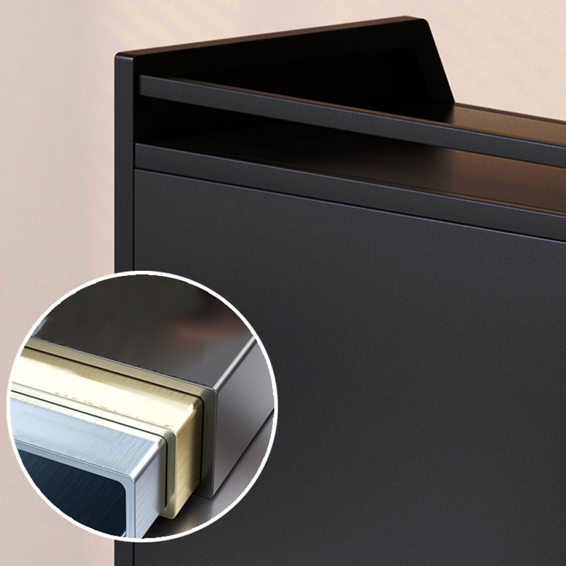 Glam Closed Back Standard Bookshelf Metal Bookcase for Study Room