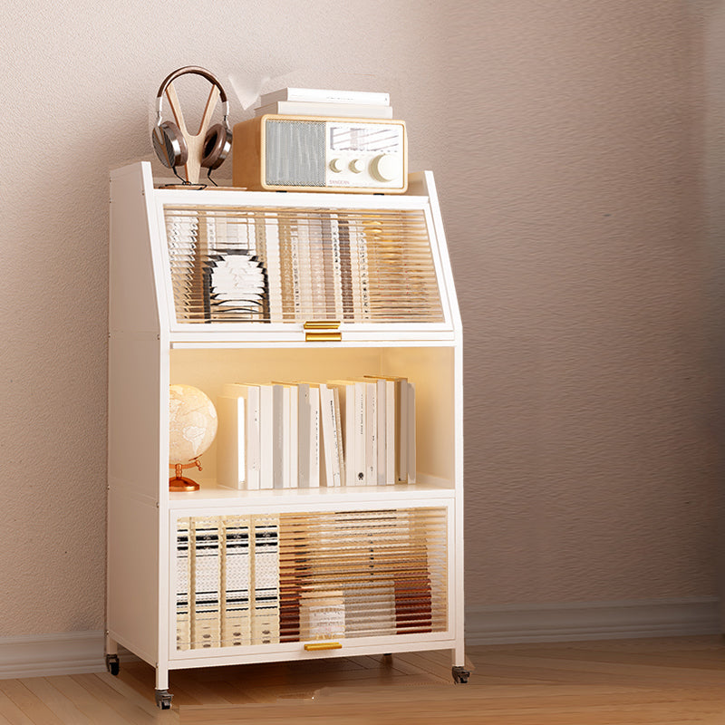 Glam Closed Back Standard Bookshelf Metal Bookcase for Study Room