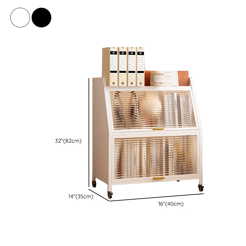 Glam Closed Back Standard Bookshelf Metal Bookcase for Study Room