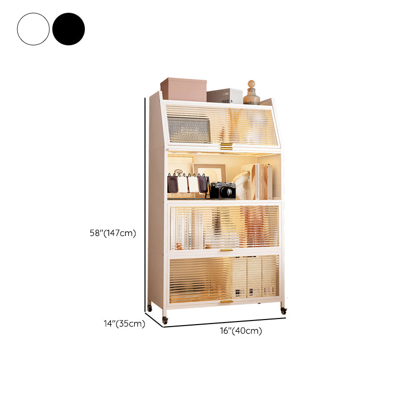 Glam Closed Back Standard Bookshelf Metal Bookcase for Study Room