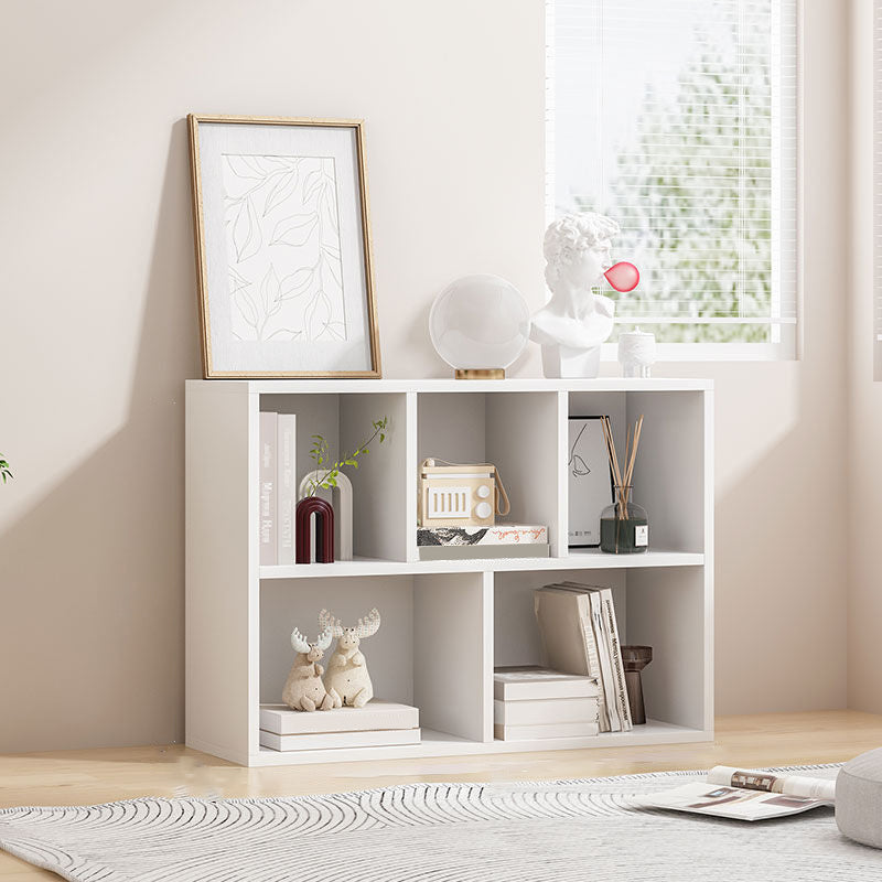 Standard Closed Back Bookshelf Engineered Wood Scandinavian Bookcase