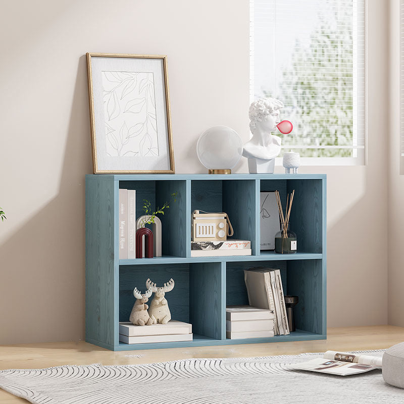 Standard Closed Back Bookshelf Engineered Wood Scandinavian Bookcase