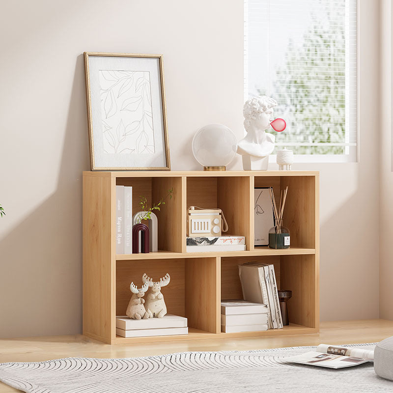 Standard Closed Back Bookshelf Engineered Wood Scandinavian Bookcase