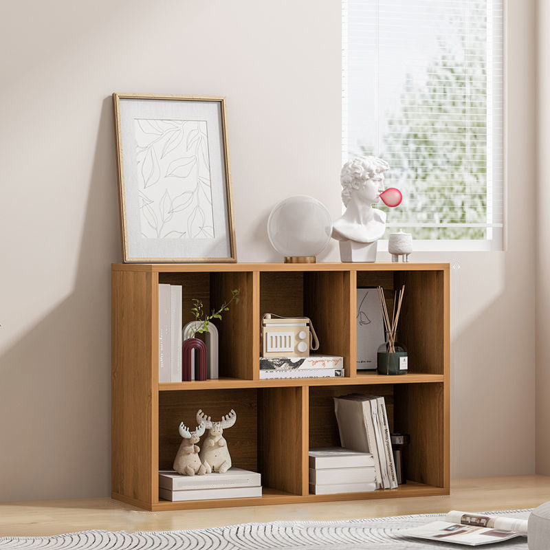 Standard Closed Back Bookshelf Engineered Wood Scandinavian Bookcase