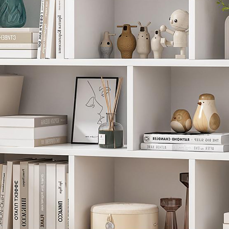 Standard Closed Back Bookshelf Engineered Wood Scandinavian Bookcase