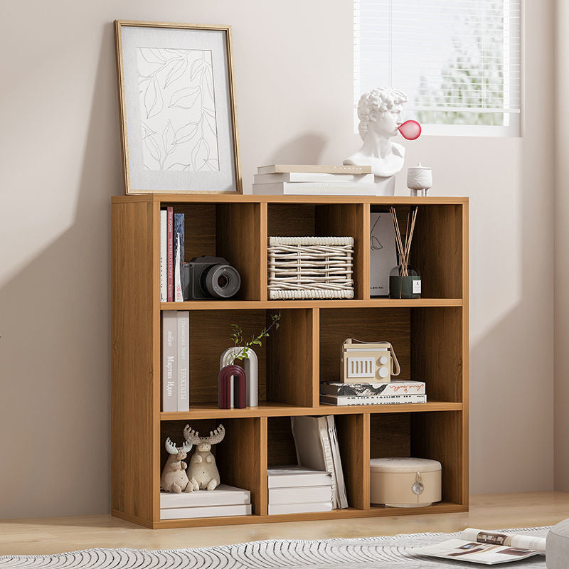 Standard Closed Back Bookshelf Engineered Wood Scandinavian Bookcase