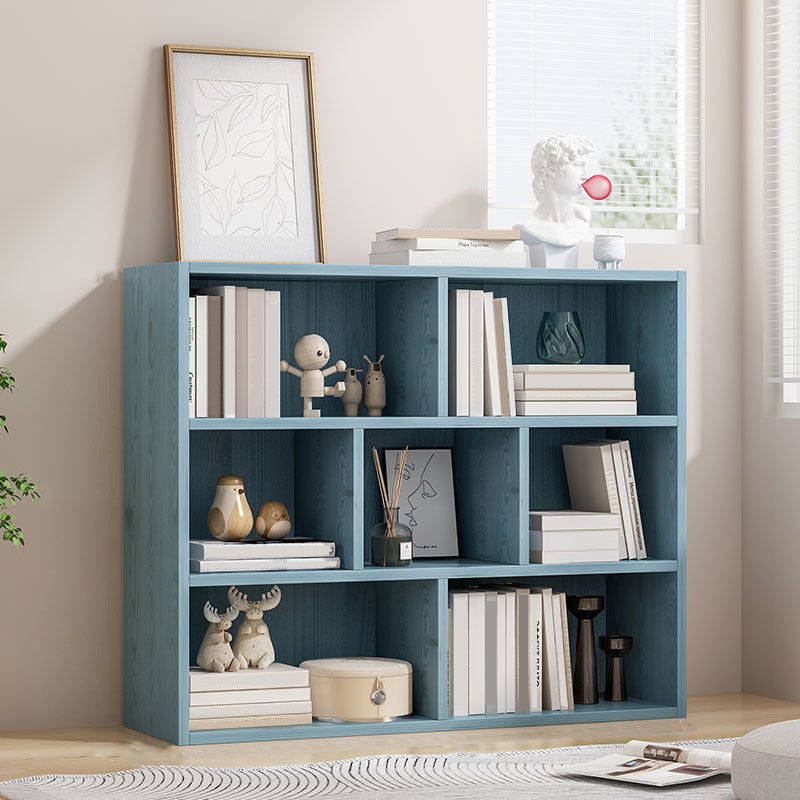 Standard Closed Back Bookshelf Engineered Wood Scandinavian Bookcase
