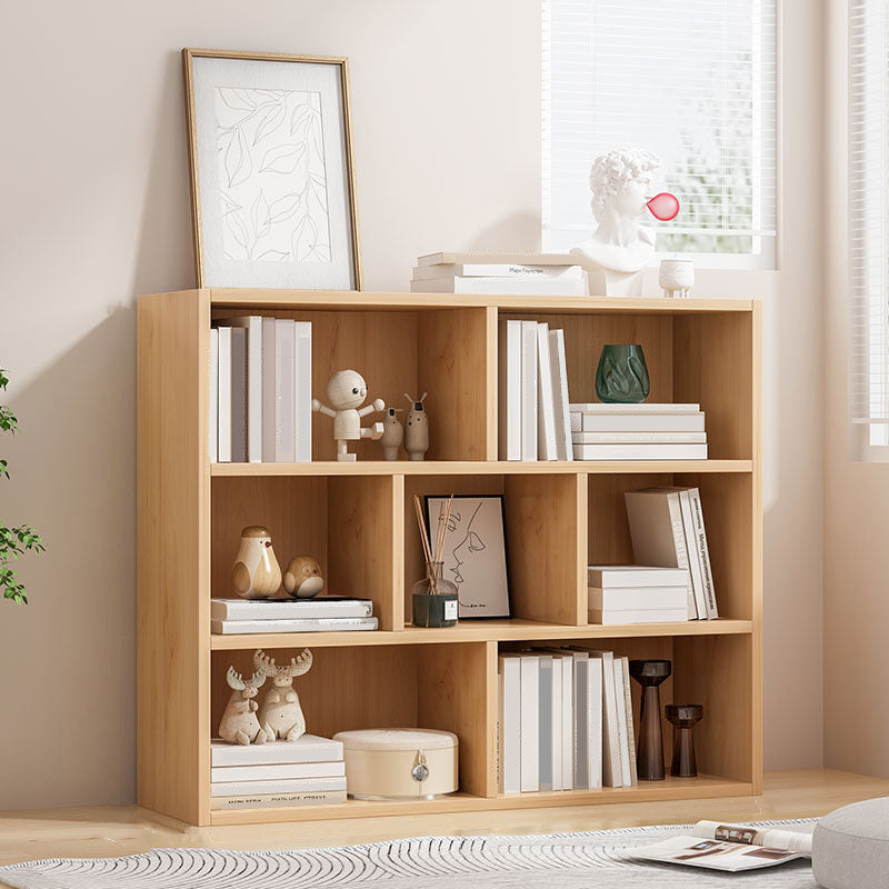 Standard Closed Back Bookshelf Engineered Wood Scandinavian Bookcase