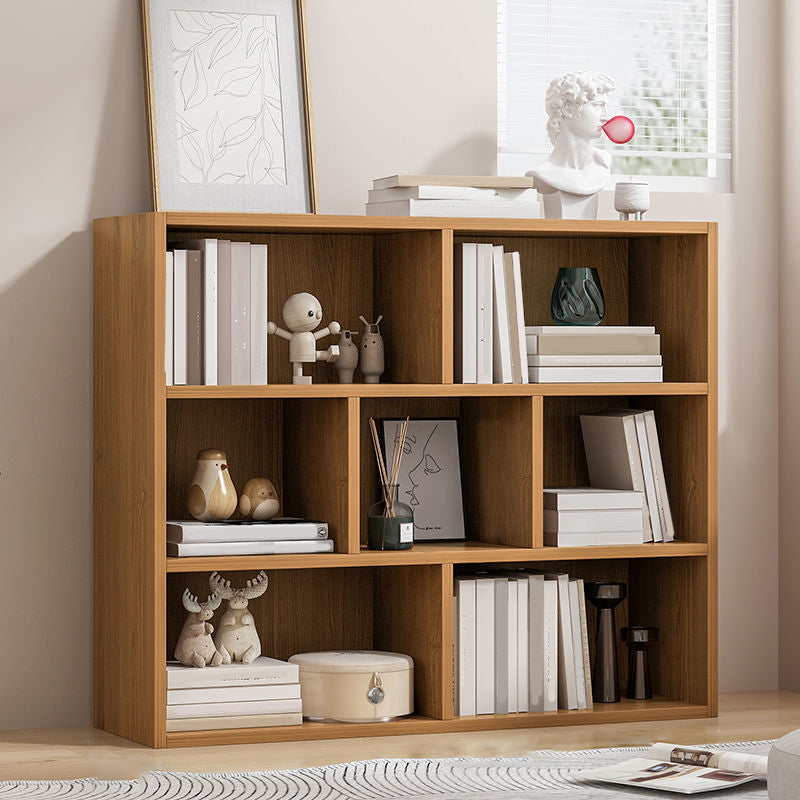 Standard Closed Back Bookshelf Engineered Wood Scandinavian Bookcase