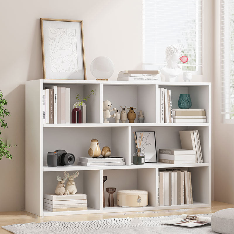 Standard Closed Back Bookshelf Engineered Wood Scandinavian Bookcase