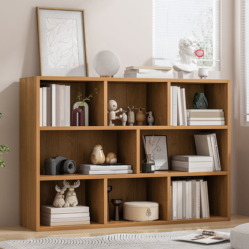 Standard Closed Back Bookshelf Engineered Wood Scandinavian Bookcase