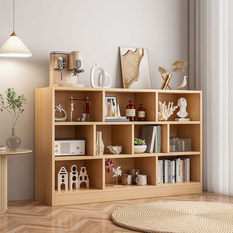 Standard Closed Back Bookshelf Engineered Wood Scandinavian Bookcase