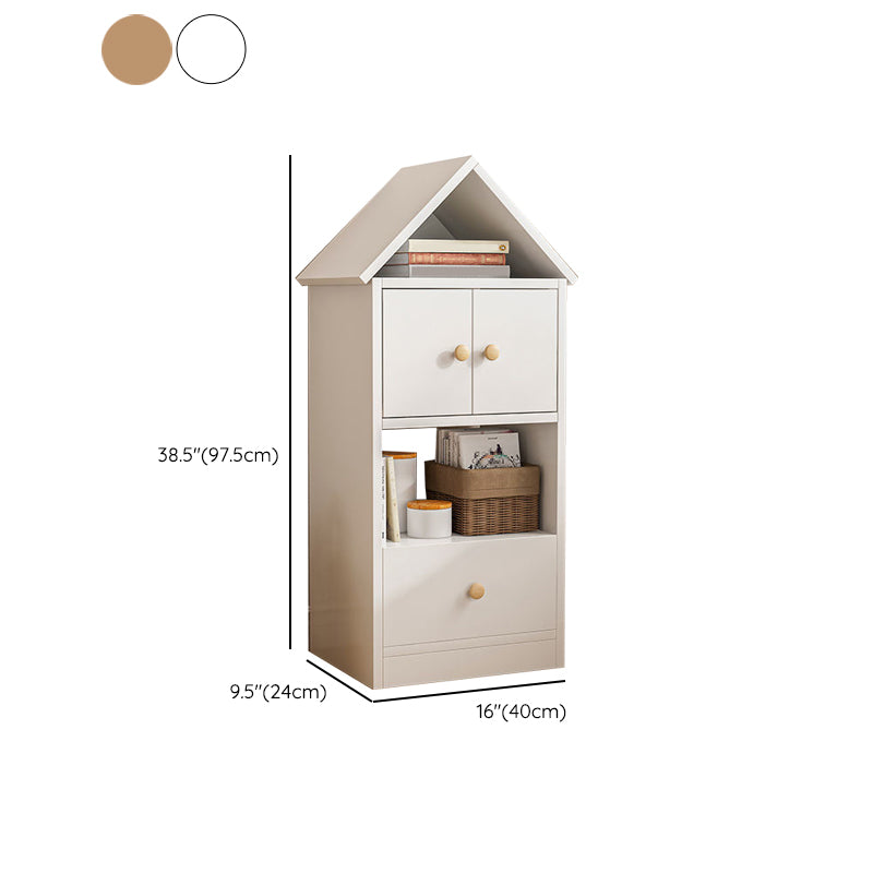 Standard Closed Back Bookshelf Engineered Wood Scandinavian Bookcase