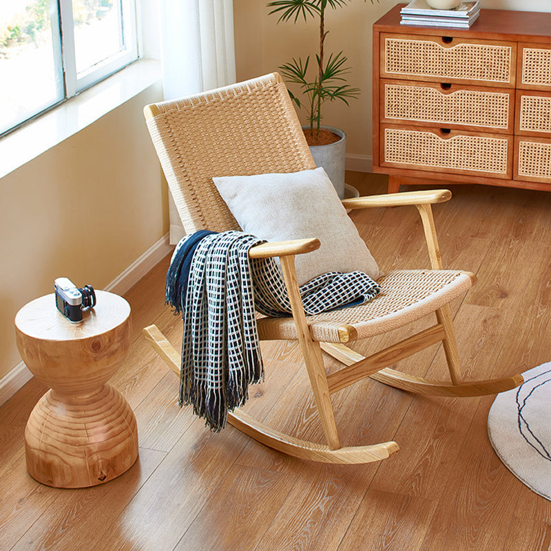 Modern Indoor Rocking Chair Natural Rattan Rocking Chair for Living Room