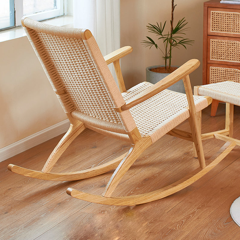 Modern Indoor Rocking Chair Natural Rattan Rocking Chair for Living Room