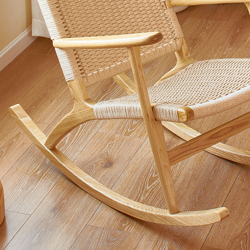 Modern Indoor Rocking Chair Natural Rattan Rocking Chair for Living Room