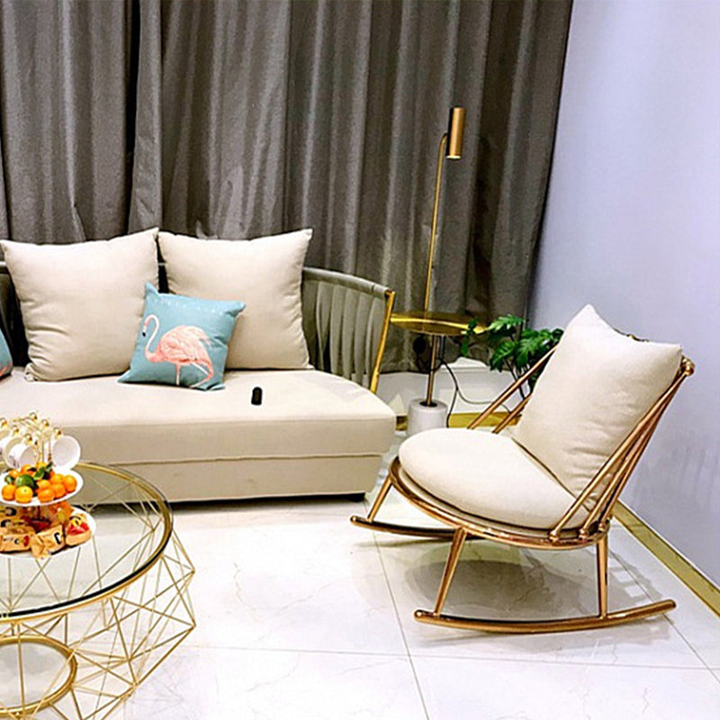 Glam Indoor Sofa Rocking Chair Lazy Rocking Chair with Cushion
