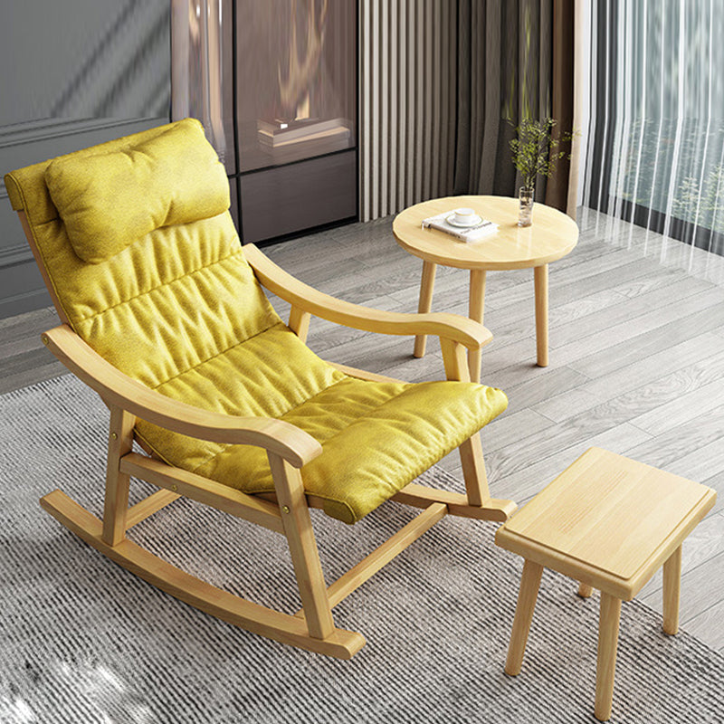 Wooden Base Leisure Home Rocking Chair Single Lounge Lazy Sofa Chair